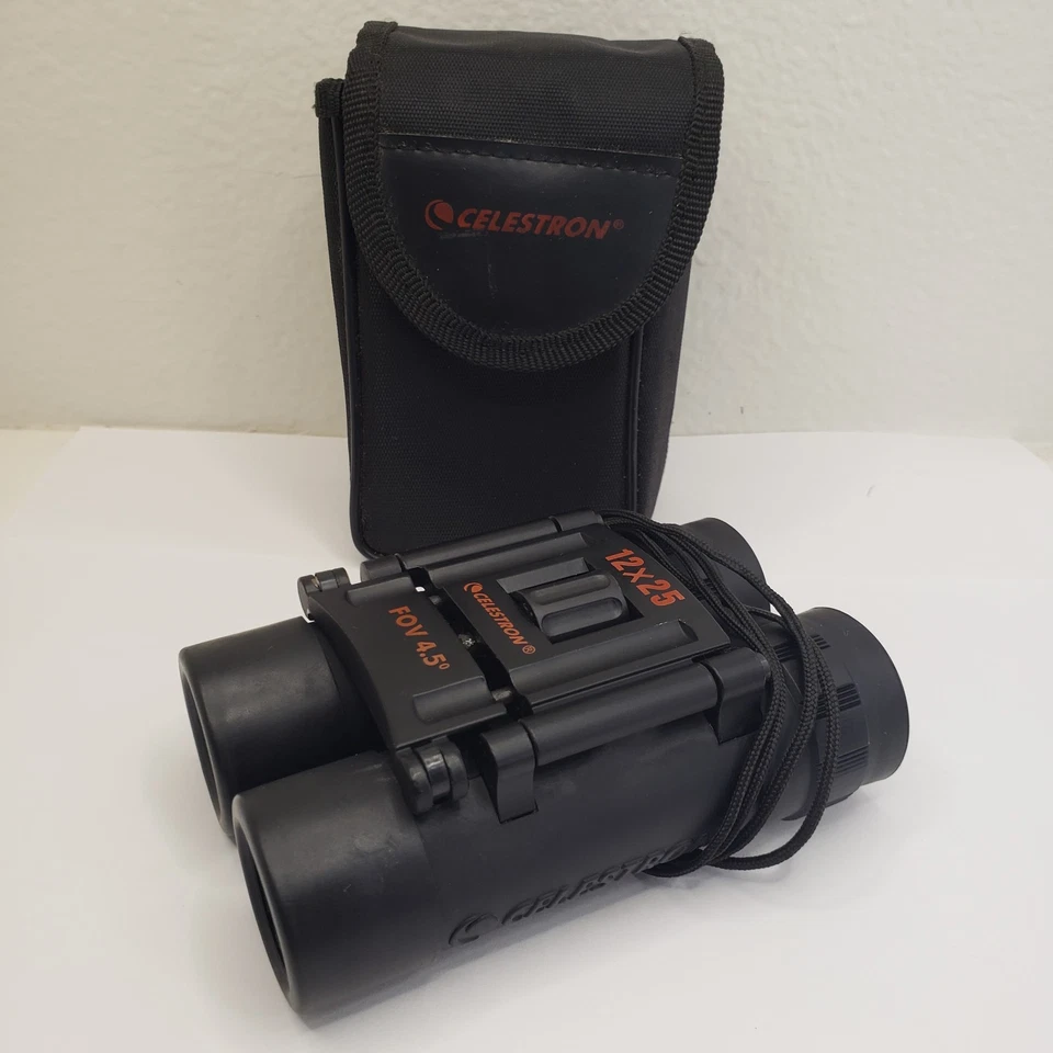 Celestron Compact 12x25 Binoculars FOV 4.5 with Case - Image 3 of 4