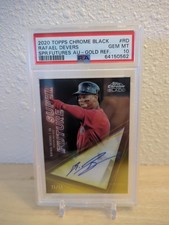 2020 Topps Chrome Black Rafael Devers Super Futures Gold Refractor Auto 12/50