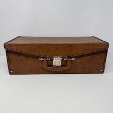Vintage Brown Faux Leather 8 Track Tape Carrying Case Holds 24 Storage Box Latch