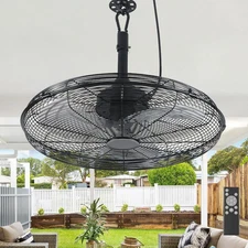 Outdoor Ceiling Fan, 20" Gazebo Fan with Remote,6 Speed, Noiseless, Reversible,P