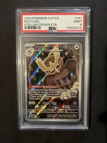 PSA Mint 9 Noctowl Promo SVP 141 Stellar Crown ETB English Slab