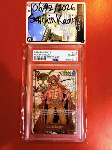 One Piece CCG Gol D. Roger OP09-118 Alternate Art Foil Secret Rare PSA 10
