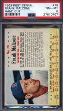 1963 Post Cereal Hand Cut #79 Frank Malzone Red Sox PSA 8