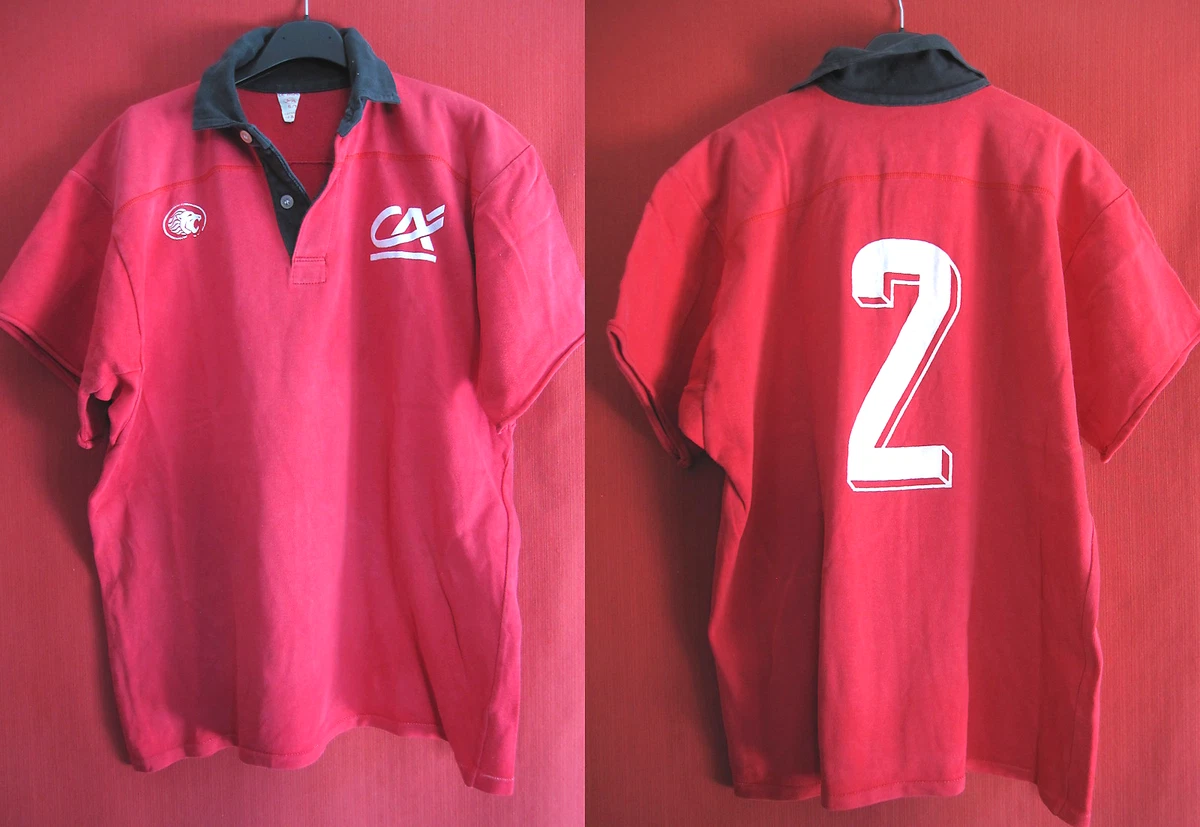 Maillot Rugby Ancien AS Montferrand – Noir, Taille XL Homme, Vintage