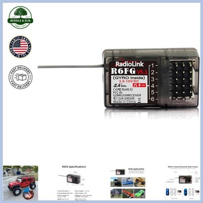6-Channel 2.4GHz RC Receiver with Gyro for Drifting and Crawler Vehicles