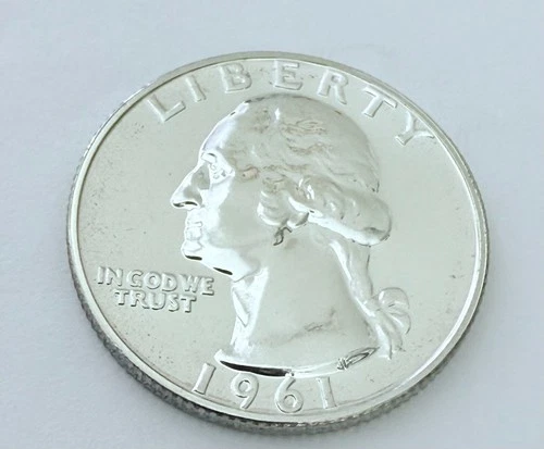 1961 Washington Quarter GEM BU Uncirculated Mint State 90% Silver 25c Coin #1649