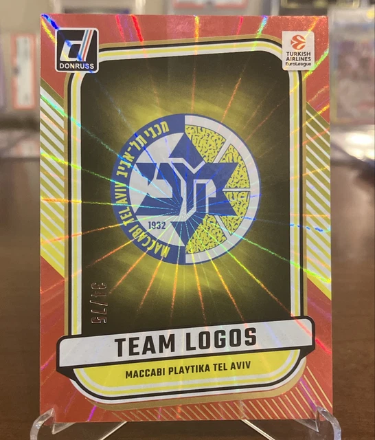 Team Logos /75 Maccabi Playtika Tel Aviv B.C. 2024-25 EuroLeague #13 Red Laser