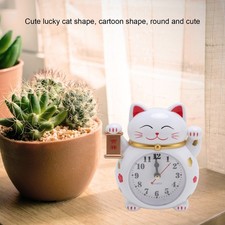 Lucky Cat Clock Adorable Rounded Lightweight Compact User Friendly Alarm Clock