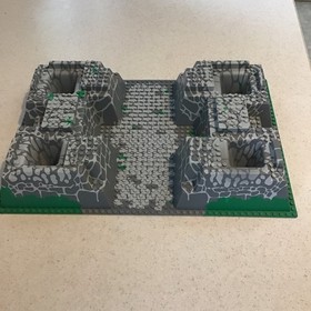 Vintage Lego Castle Baseplates Raised Corner Pits Rock Snow Path Ramp