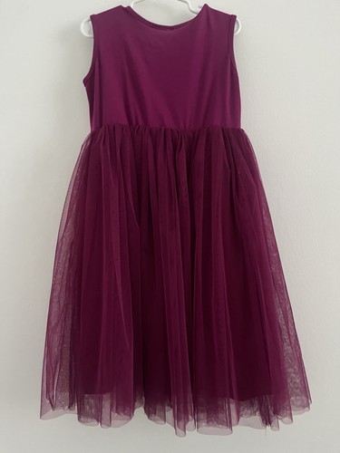 Popatu Tulle Embroidered Dress Sz 8 Burgundy Recital Event Formal Wedding - Picture 2 of 6