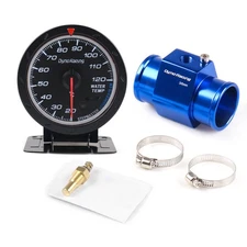2.5" 60mm Car Water Temperature Gauge Meter w/36mm Joint Pipe Sensor 1/8 Adapter