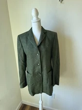 Horst Basler Women’s Green Gold Blazer Size 38 Vintage Wool