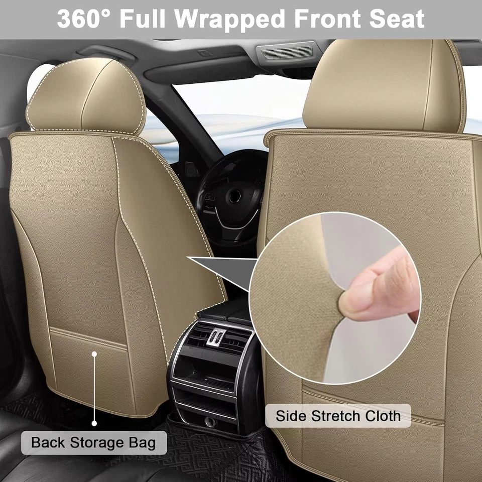 Front&Rear 5-Seat Covers PU Leather Full Set For Lincoln MKS 2009-2016 Foto 3 de 4