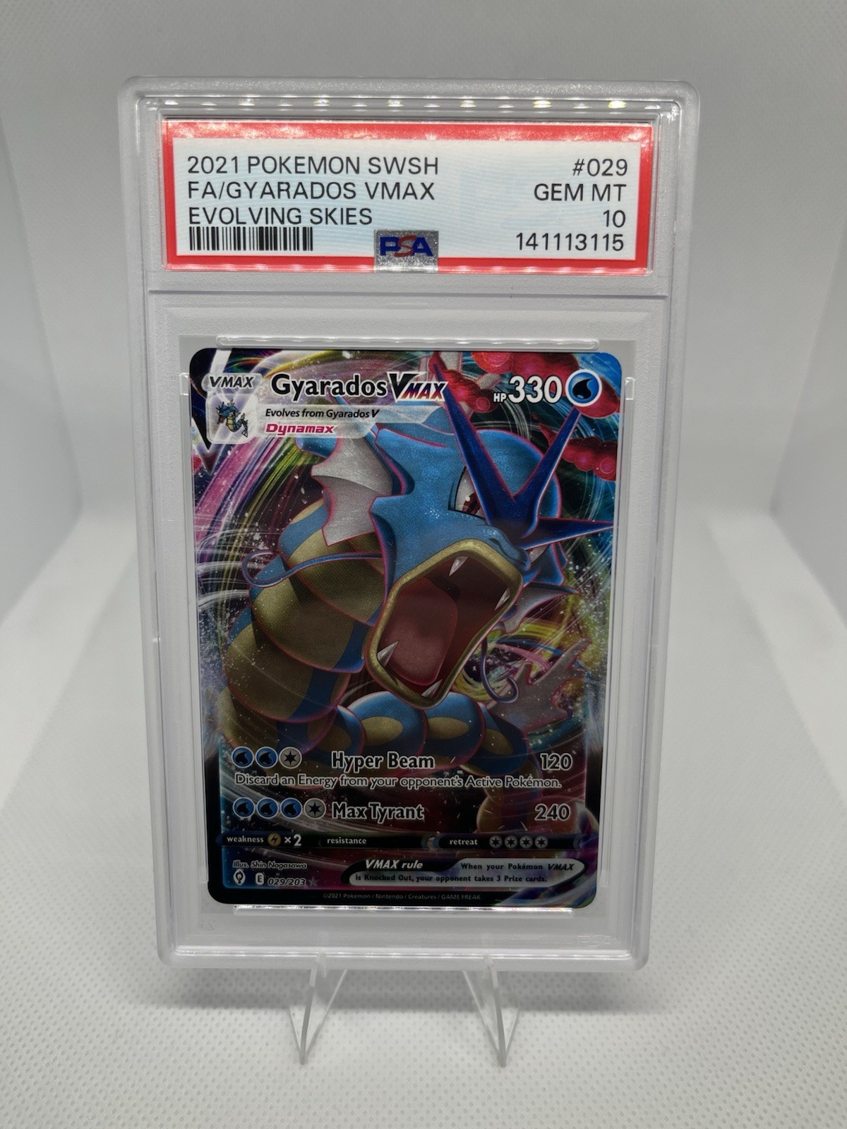 Gyarados VMAX #029 (2021) Evolving Skies PSA 10