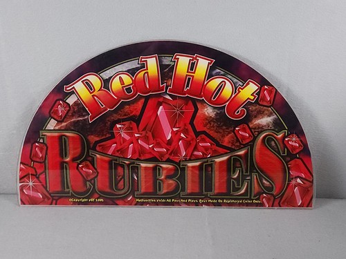 Red Hot Rubies VGT Slot Machine Topper Sign 2002 Casino Original Plastic Marquee