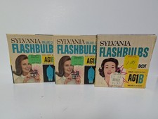 Vintage Sylvania Flash Bulbs AG1B x3 boxes 36 bulbs Blue Dot