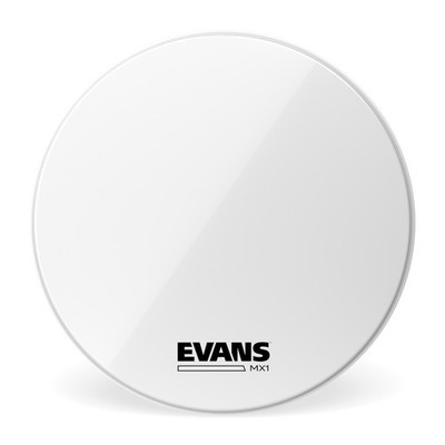 Evans MX1 White Marching Bass Drum Head, 16 Inch