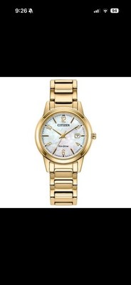 Citizen Women's Classic Date Indicator Eco-Drive Gold Watch 29MM FE1242-78D