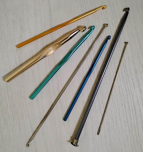 Boye Crochet Hooks Ball Point Bodkin Tunisian Crochet Hook Lot of 7 USA