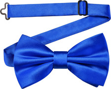 Solid Color Pre-Tied Bow Tie Quality Adjustable Bowtie for Men Party Wedding NEW