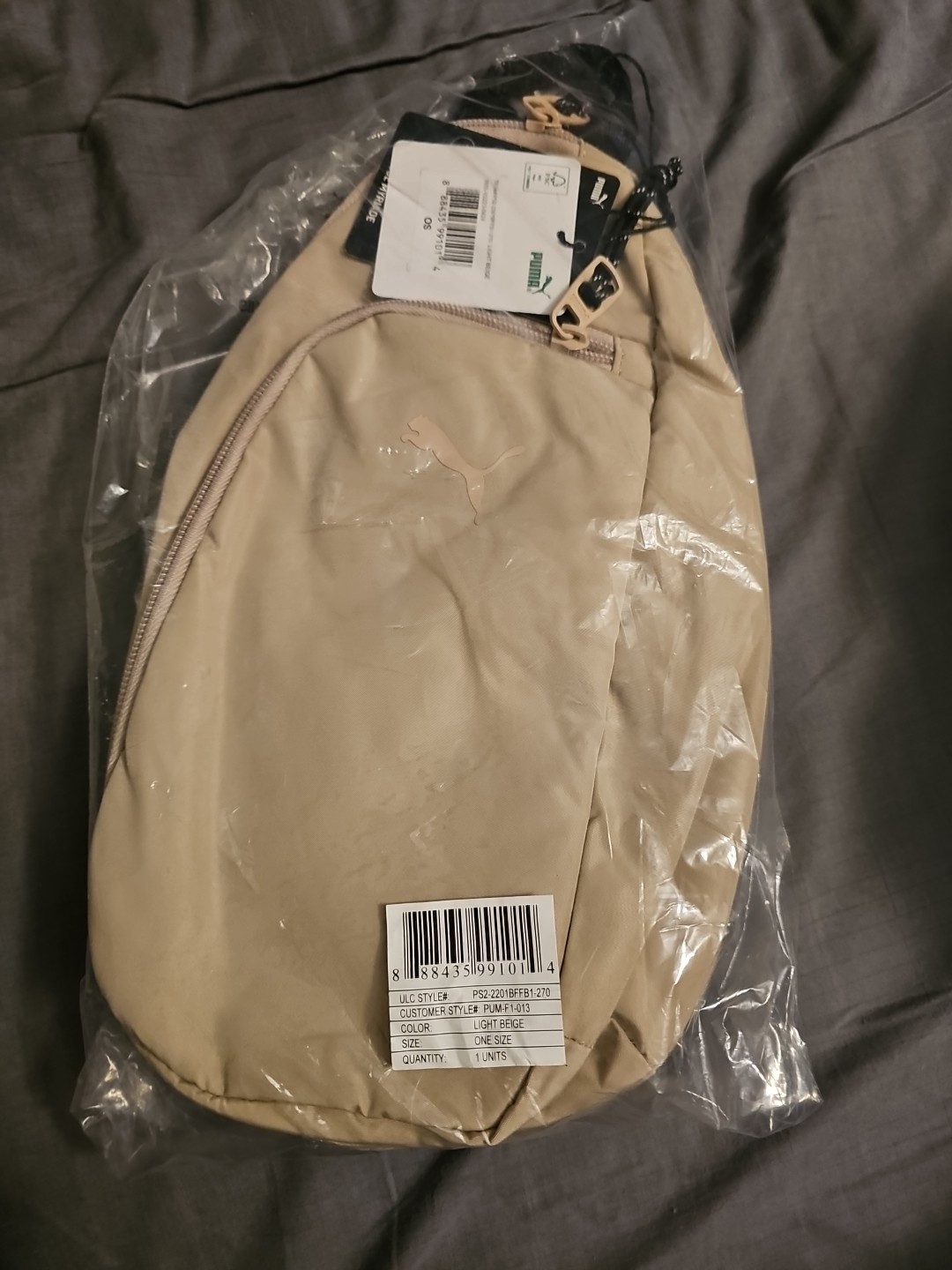 PUMA Myriad Light Beige Sling Bag Crossbody Fanny Pack for Travel