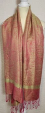 Pashmina Wrap Shawl Scarf Silk Paisley Size 66" x 27" Jacquard Women's 1044