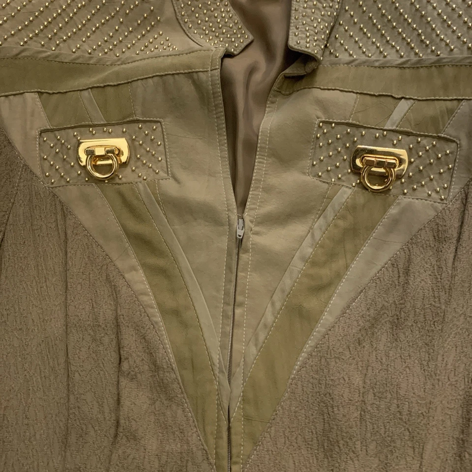 Mono vintage IIF para mujer talla 10 verde oliva con tachuelas traje de una pieza LEER Foto 3 de 4