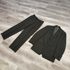 Vintage 80s 90s Yves Saint Laurent YSL 2pc Olive Suit 42R 32x30 Made In Canada