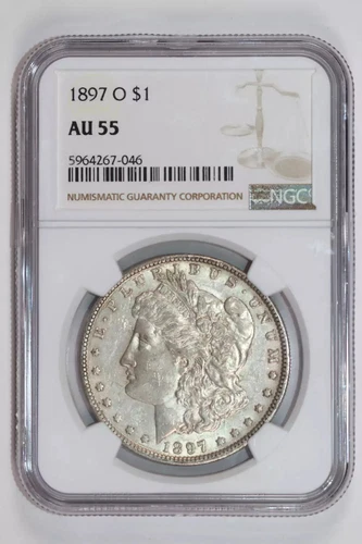 1897-O MORGAN DOLLAR NGC AU55
