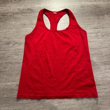 Fabletics Tank Top Womens Small Red Racerback Seamless Mesh Activewear Yoga