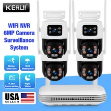 KERUI 8CH NVR 6MP WiFi IP Outdoor Surveillance CCTV Audio Video Camera Systems