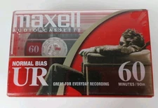 Maxell UR 60 Blank Audio Cassette Tapes 2 Pack Sealed Normal Bias Type I 60 Min