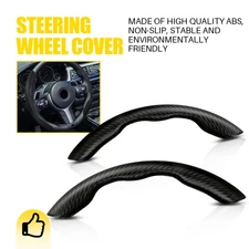 For Mercedes-Benz Car Wheel Steering Booster Cover 2PC Carbon Fiber Accessories