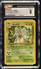 BEEDRILL NON-HOLO #017/102 - 1999 POKÉMON ENGLISH BASE SET CGC NM/MINT 8