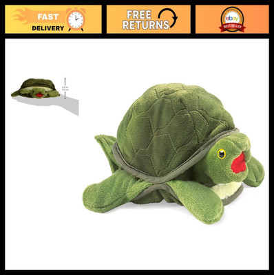Cute Baby Turtle Hand Puppet - Green Plush Toy for Kids, Interactive Play, Gift