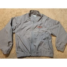 Cutter and Buck Jacket Mens L Gray Full Zip Windbreaker Embroidered Team Super