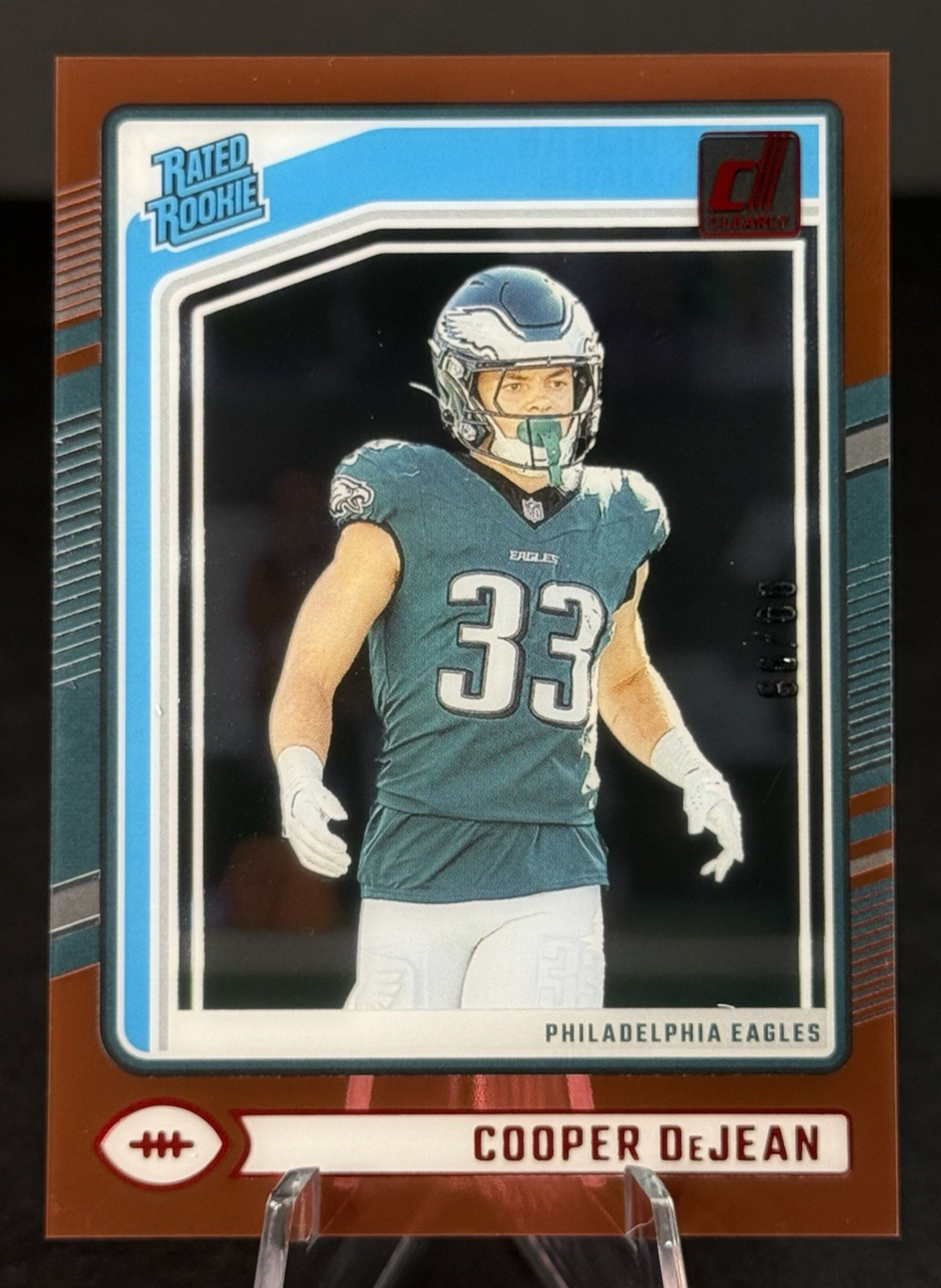 2024 Panini Clearly Donruss - Rated Rookie Cooper DeJean #72 Red /99 (RC) Eagles