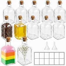 12 Pack 8oz Glass Potion Bottles with Cork, Small Apothecary Bottles, Clear M...