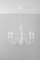 Kronleuchter In Weiß Ø60Cm Pendelleuchte Rustikal Decke HäNgeleuchte Lampe Innen