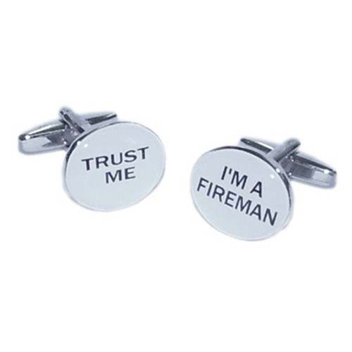 High Quality Oval Trust Me I'm a Fireman Cufflinks - 第 1/1 張圖片