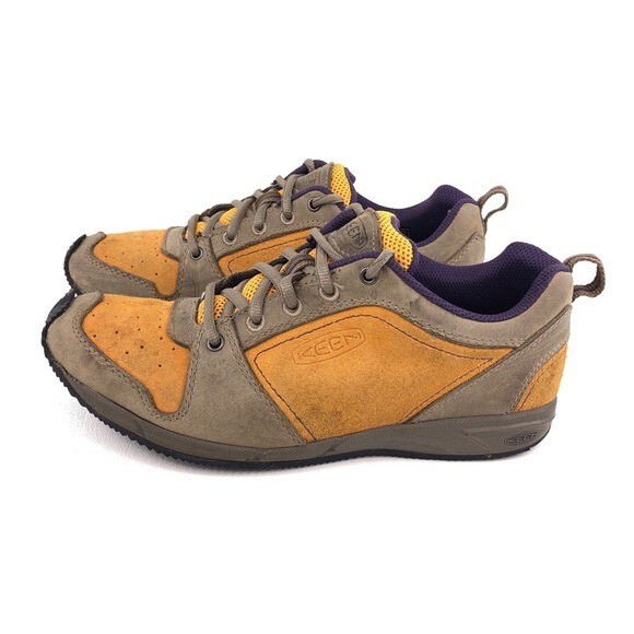 KEEN Scarpe da trekking basse outdoor in pelle arancione taglia 7 EUR 37 5 pizzo