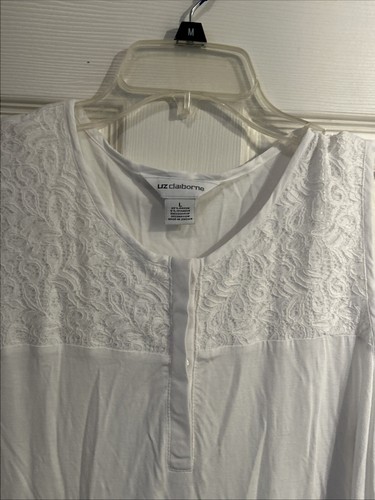 Liz Claiborne White Sleeveless Blouse Top Women's Size Large - Picture 2 of 5