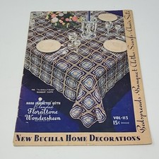 Crochet Pattern Booklet Bucilla Home Decorations Bedspreads Tablecloths 1937 VTG