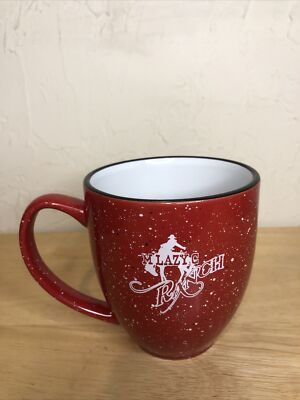 M LAZY C RANCH LIQUID LOGIC RED & WHITE SPECKLED MUG