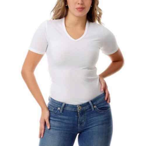 Spanx White V-Neck Cotton Compression Undershirt … - image 1
