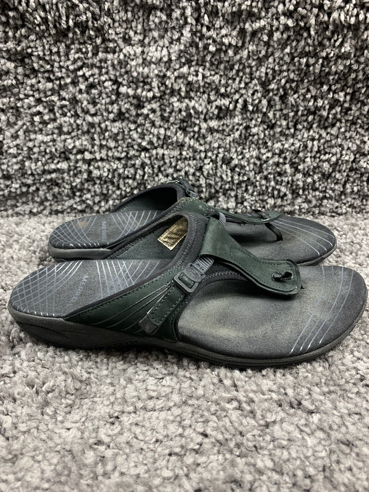 Merrell Pansy sandali infradito neri scamosciati slide escursionismo infradito donna taglia 9