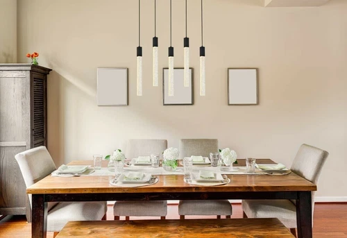 Black Dining Room or Kitchen Island Pendant Chandelier Ceiling Light Fixture - Picture 2 of 12