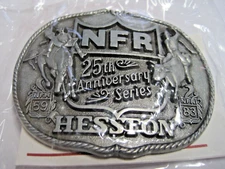 Hesston 1983 National Finals Rodeo NFR Adult Cowboy Buckle in Original Plastic