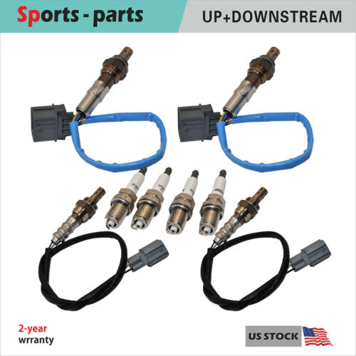 4PCS Oxygen O2 Sensor Up and Down+4PCS Spark Plugs For Honda Odyssey 3.5L 03-07 - Picture 1 of 7