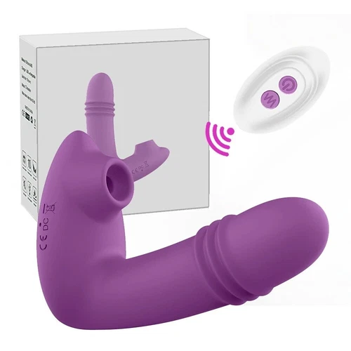 Wearable Thrusting Vibrator Clit Sucking Dildo G-Spot Massager Sex Toy for Women - Picture 3 of 11